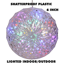 6 Inch Outdoor Crystal Ball - 30 Multi LEDs