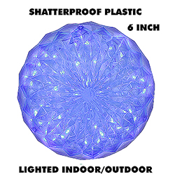 6 Inch Outdoor Crystal Ball - 30 Blue LEDs