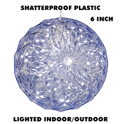 6 Inch Outdoor Crystal Ball - 30 Cool White LEDs