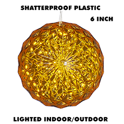 6 Inch Outdoor Crystal Ball - 30 Yellow LEDs