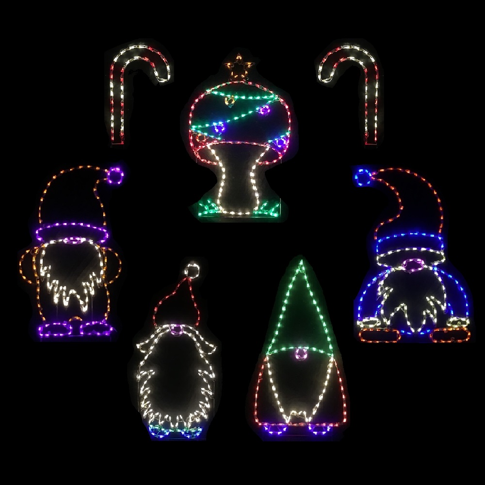 Merry Garden Gnomes LED Lighted Outdoor Lawn Decoration