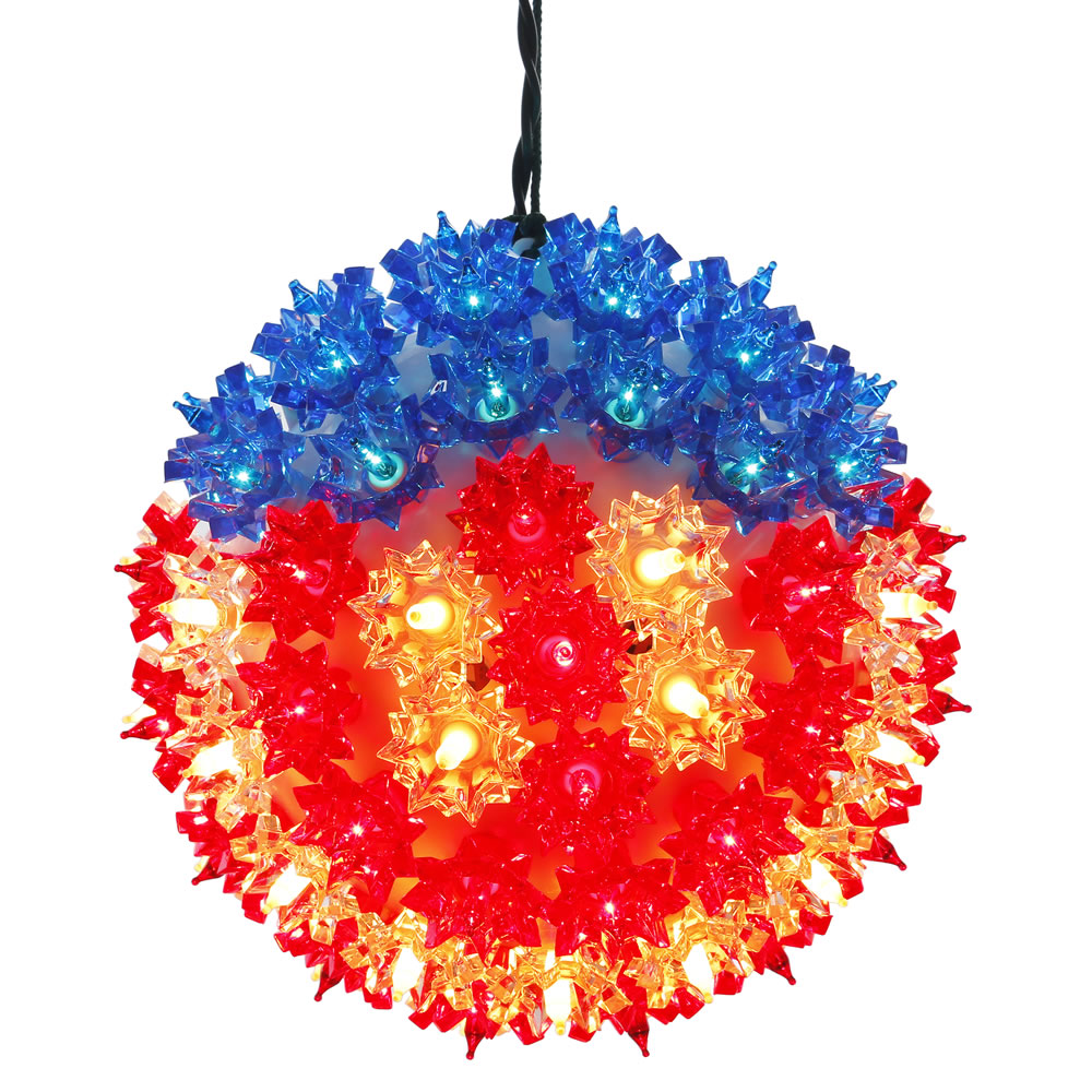 7.5 Inch Lighted Starlight Sphere - 100 LED Red White And Blue Lights